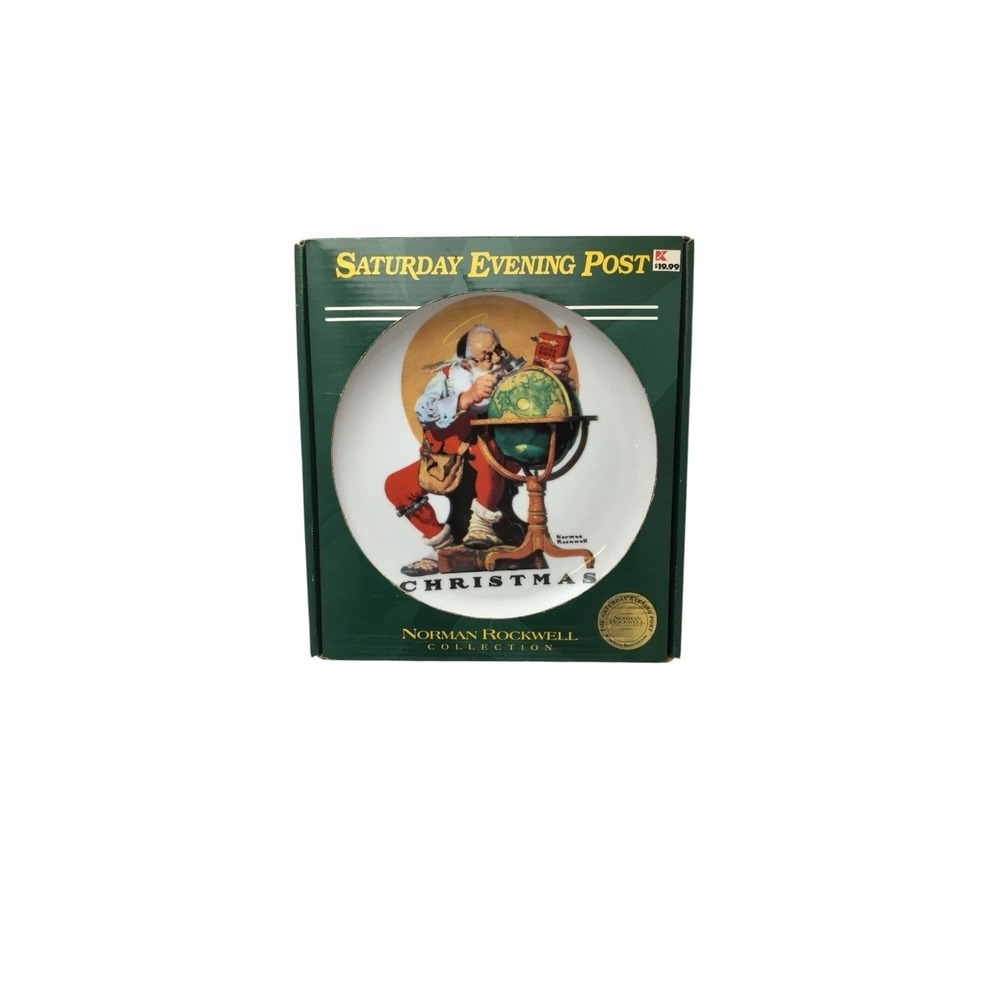 Saturday Evening Post Norman Rockwell Christmas Collection Plate 1998 NOS